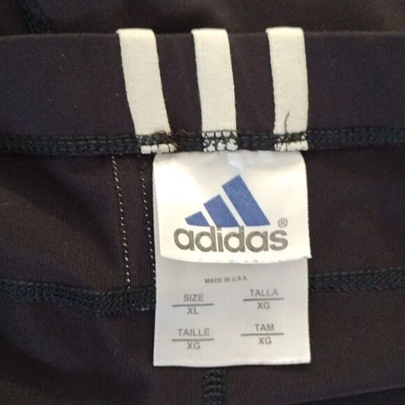 VTG Y2K Adidas Black High Rise Straight Leg Workout Leggings Pants XL - Picture 12 of 14